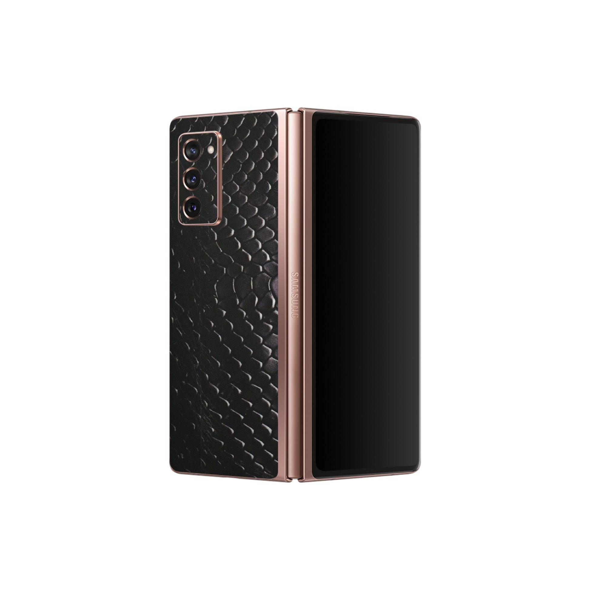 Samsung M/F/Note/Flip and C Phone Skins (All Models) - Black Snack Leather - Matte Finish (M-147) Samsung Galaxy Z Fold 2