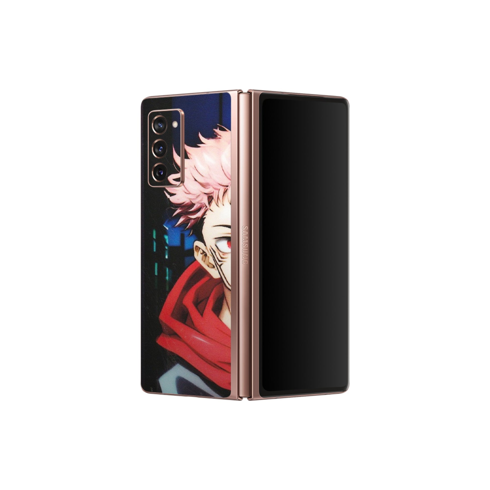 Samsung M/F/Note/Flip and C Phone Skins (All Models) - Yuji Itadori Funny Face Anime - Matte Finish (M-152) Samsung Galaxy Z Fold 2