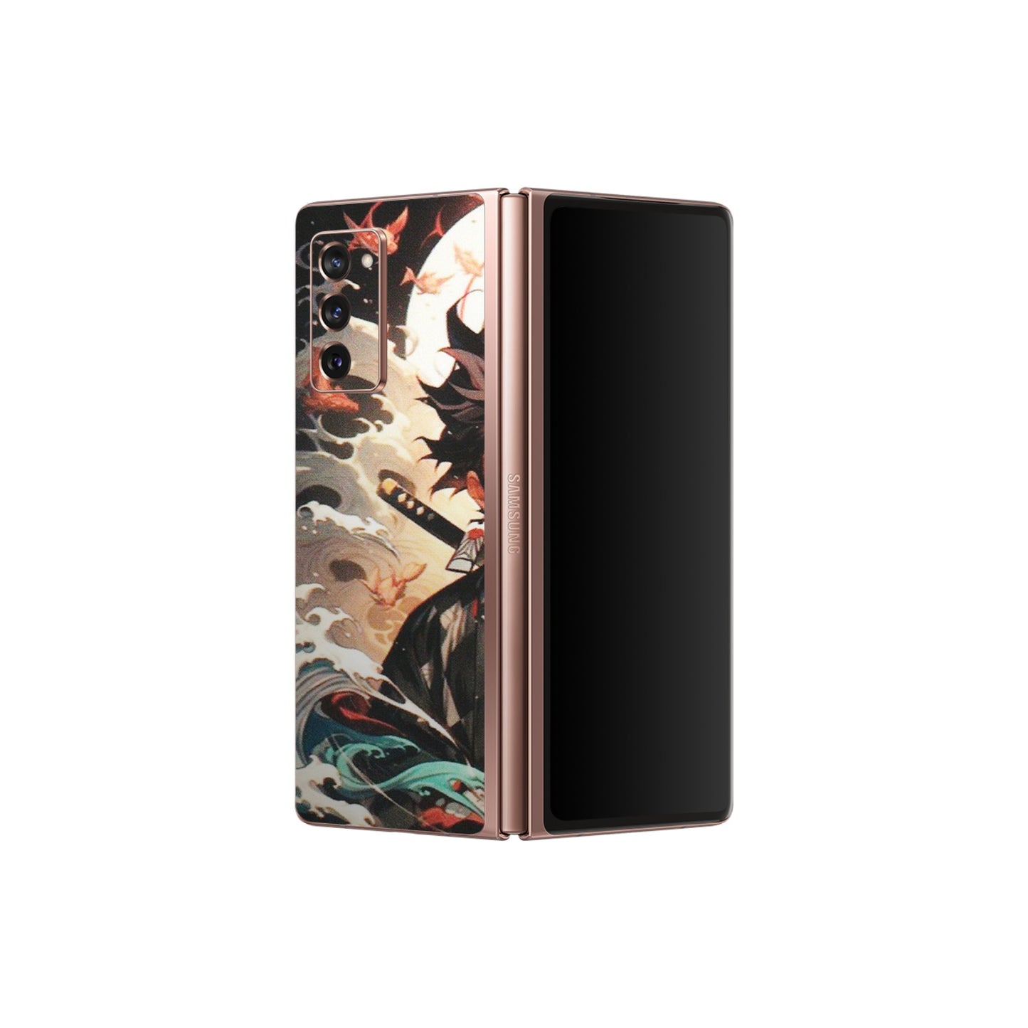 Samsung M/F/Note/Flip and C Phone Skins (All Models) - Tanjiro Demon Slayer Anime - Matte Finish (M-158) Samsung Galaxy Z Fold 2