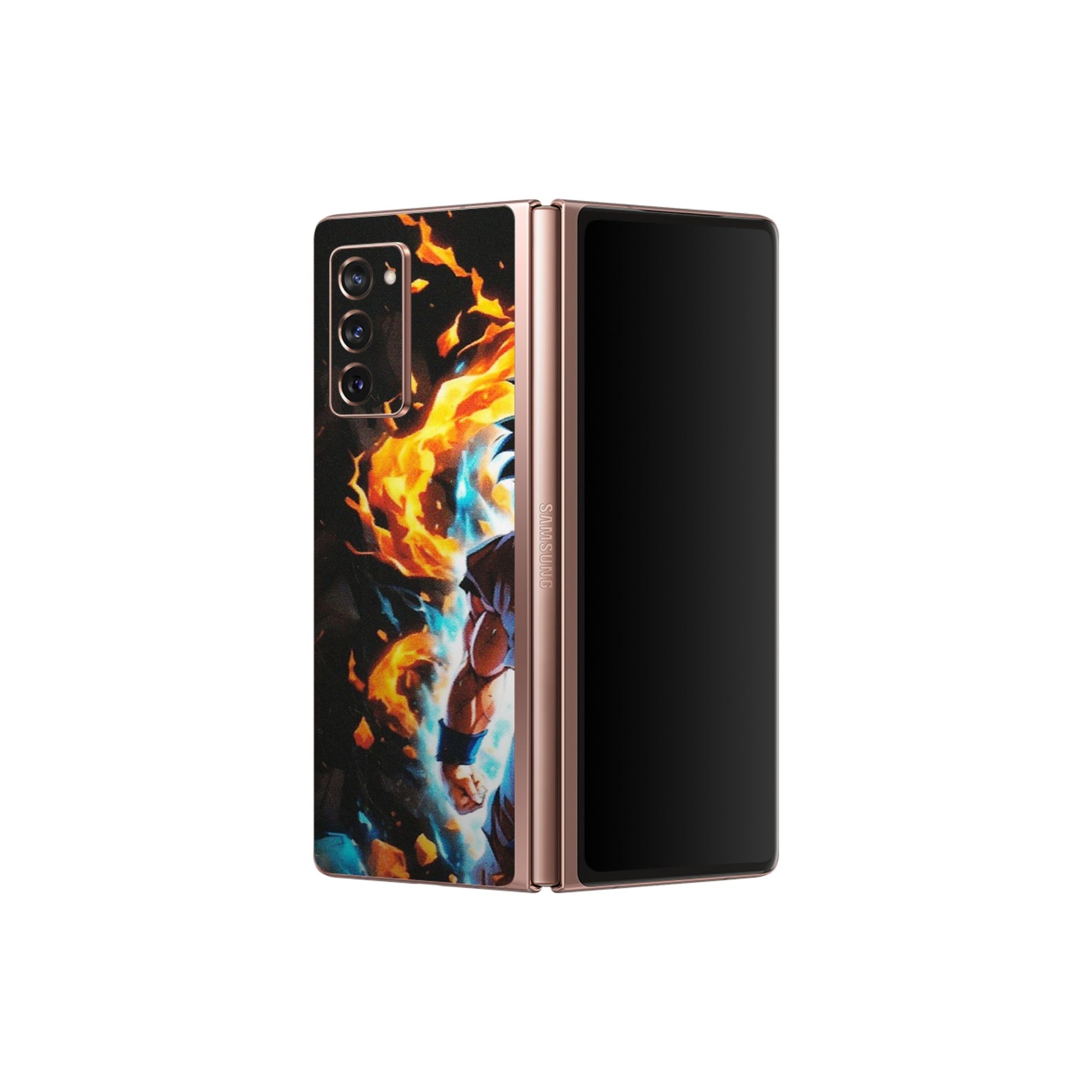 Samsung M/F/Note/Flip and C Phone Skins (All Models) - Goku Transformation Anime - Matte Finish (M-159) Samsung Galaxy Z Fold 2