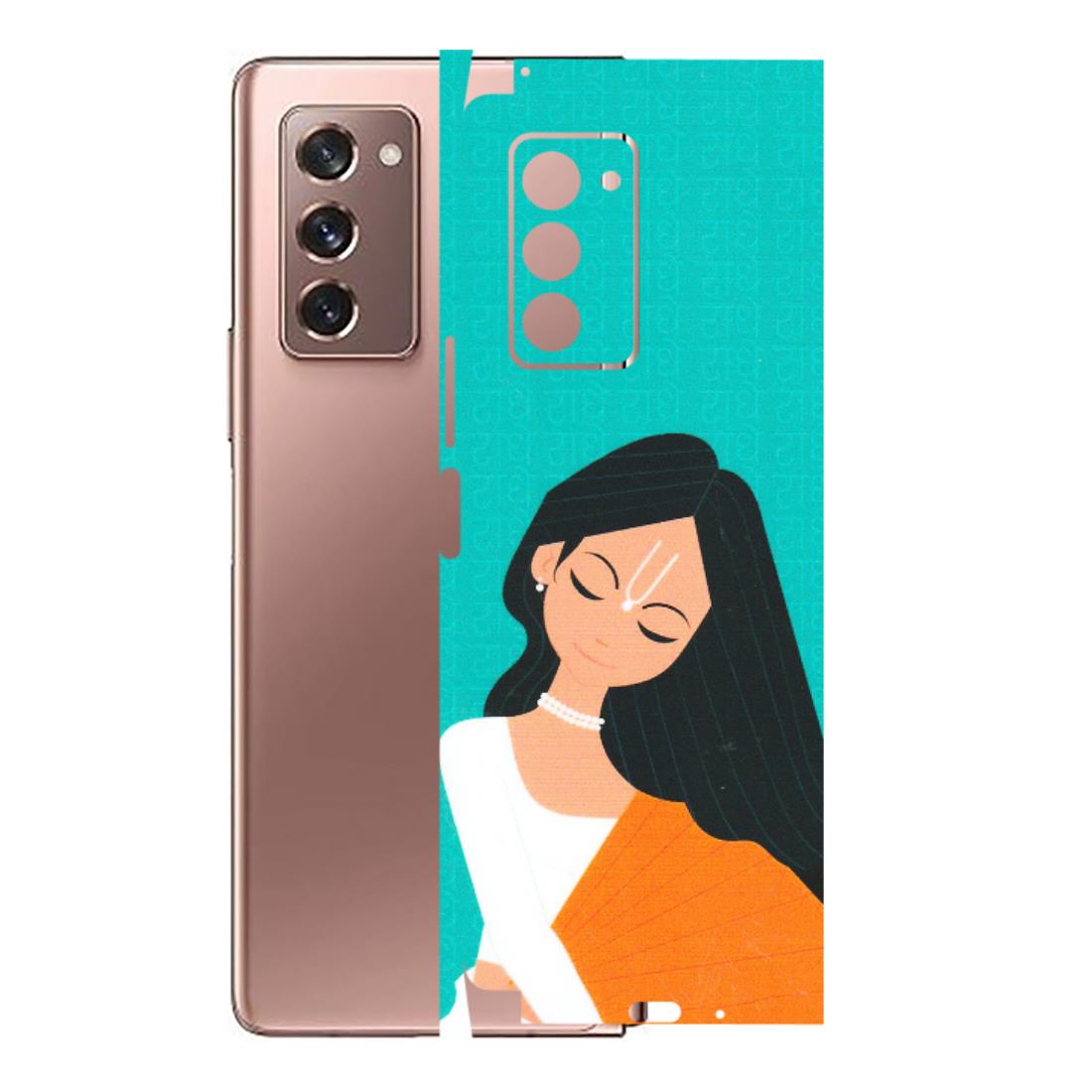 Samsung M/F/Note/Flip and C Phone Skins (All Models) - Radhe Radhe With Hindu Symbol - Matte Finish (M-164) Samsung Galaxy Z Fold 2
