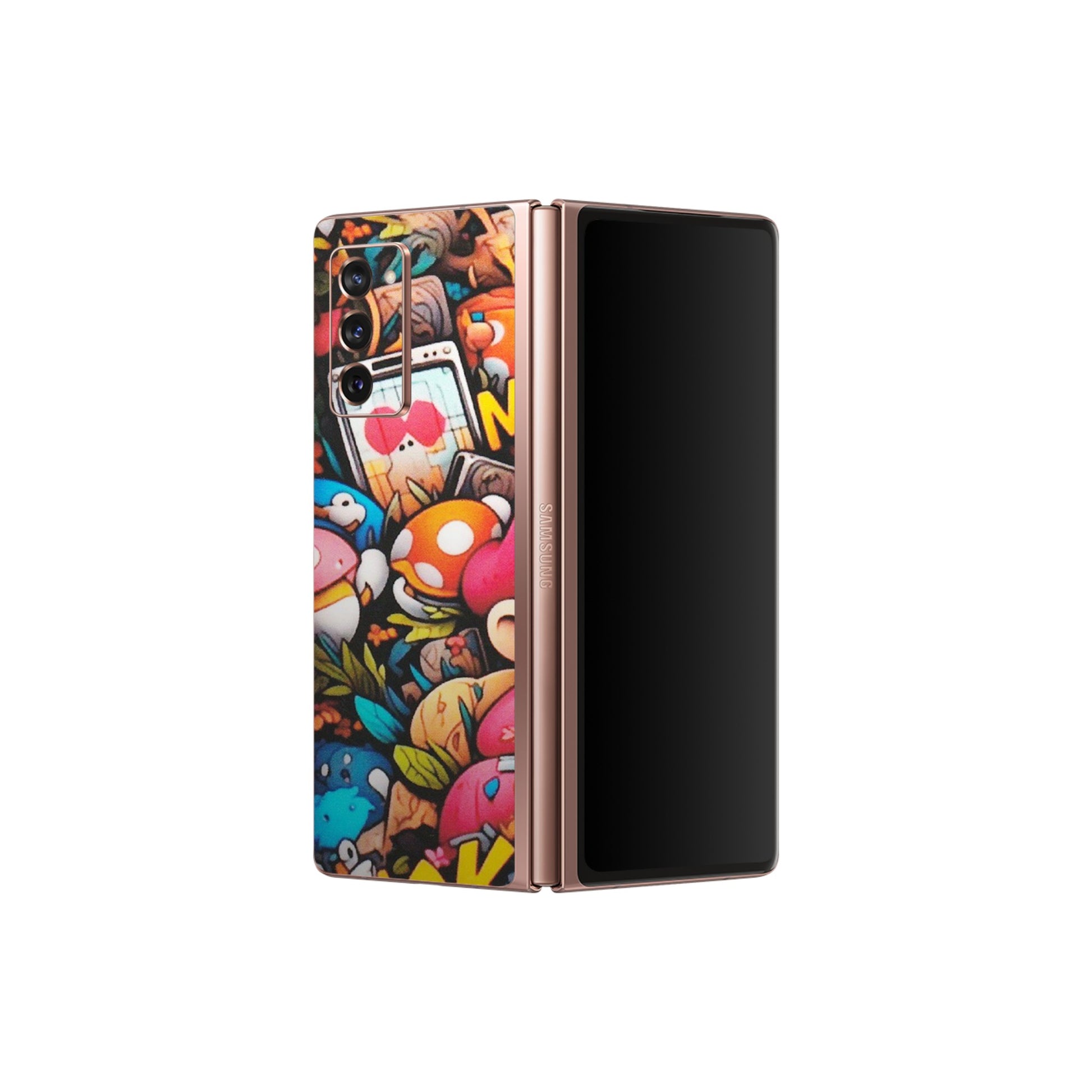 Samsung M/F/Note/Flip and C Phone Skins (All Models) - Super Mario Bros Artistic - Matte Finish (M-173) Samsung Galaxy Z Fold 2
