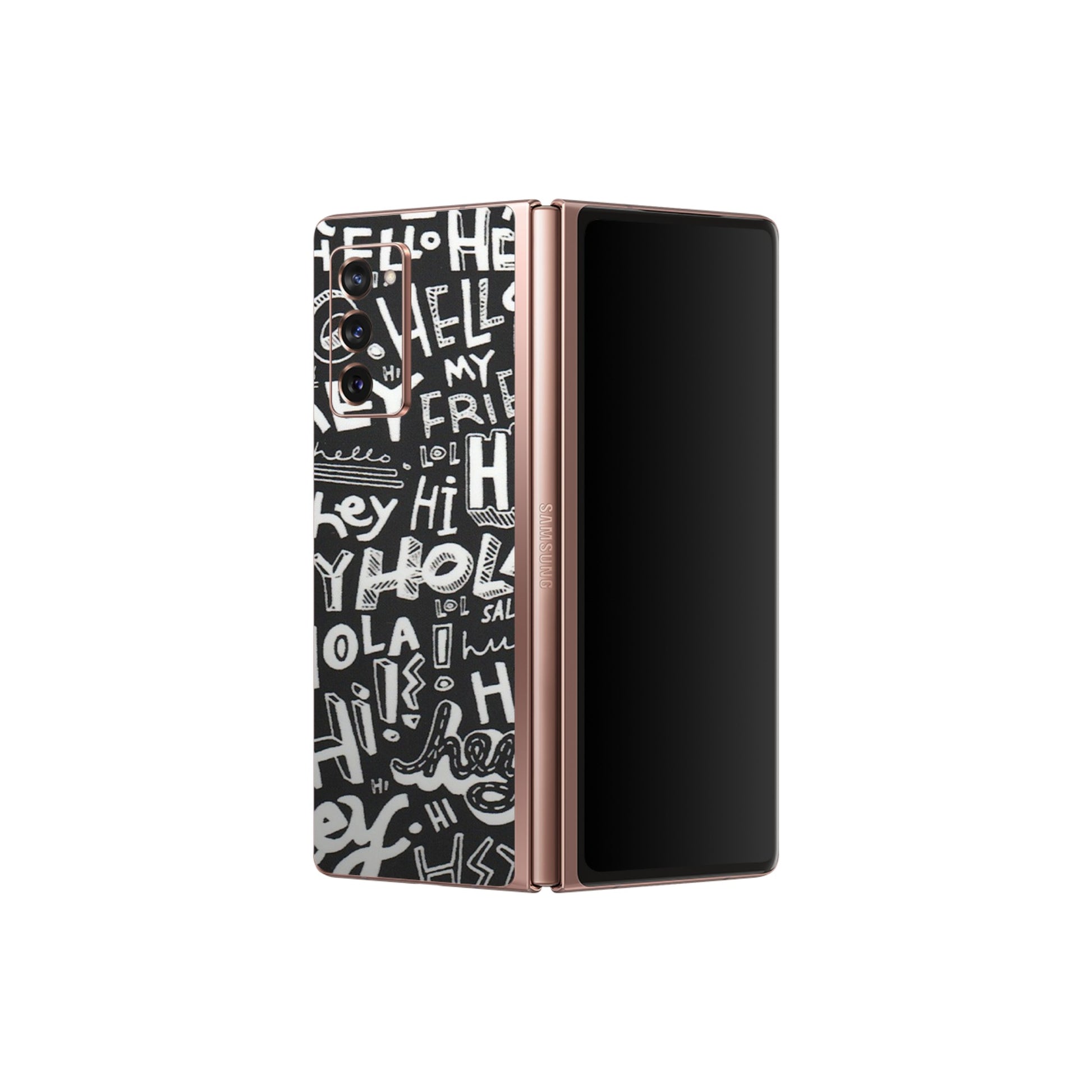 Samsung M/F/Note/Flip and C Phone Skins (All Models) - Hi Hello Doodles - Matte Finish (M-25) Samsung Galaxy Z Fold 2