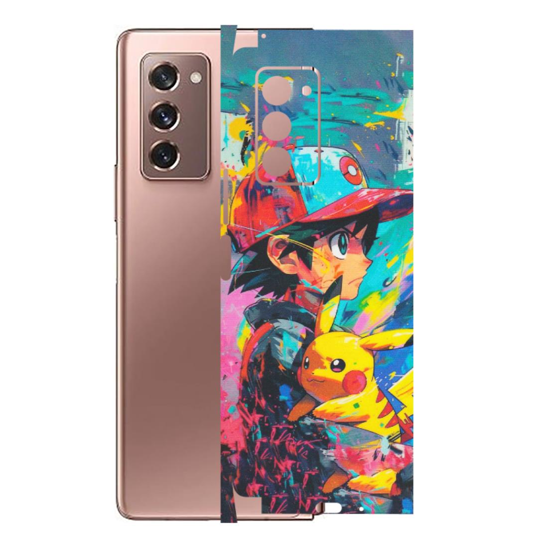 Samsung M/F/Note/Flip and C Phone Skins (All Models) - Ash & Pikachu - Matte Finish (M-26) Samsung Galaxy Z Fold 2