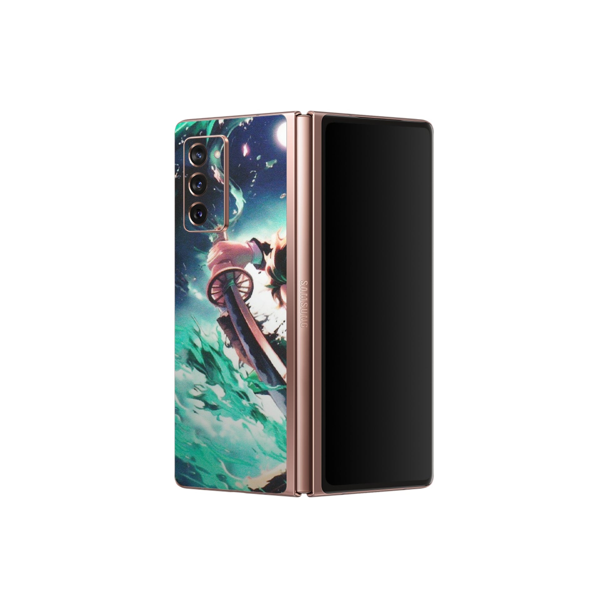 Samsung M/F/Note/Flip and C Phone Skins (All Models) - Sword Fighter Anime - Matte Finish (M-29) Samsung Galaxy Z Fold 2