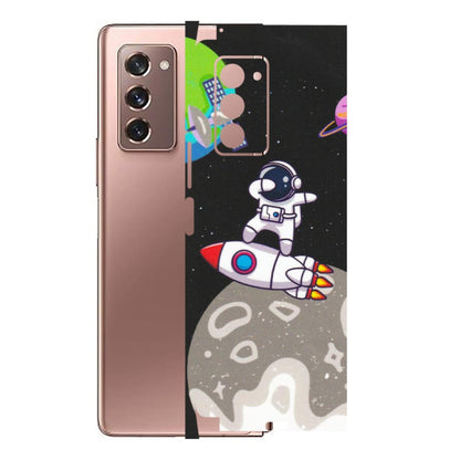 Samsung M/F/Note/Flip and C Phone Skins (All Models) - Astronaut Vibing Toon Running - Matte Finish (M-39) Samsung Galaxy Z Fold 2