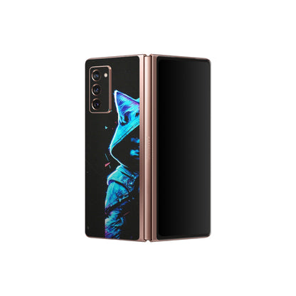 Samsung M/F/Note/Flip and C Phone Skins (All Models) - Cyberpunk Cat - Matte Finish (M-45) Samsung Galaxy Z Fold 2
