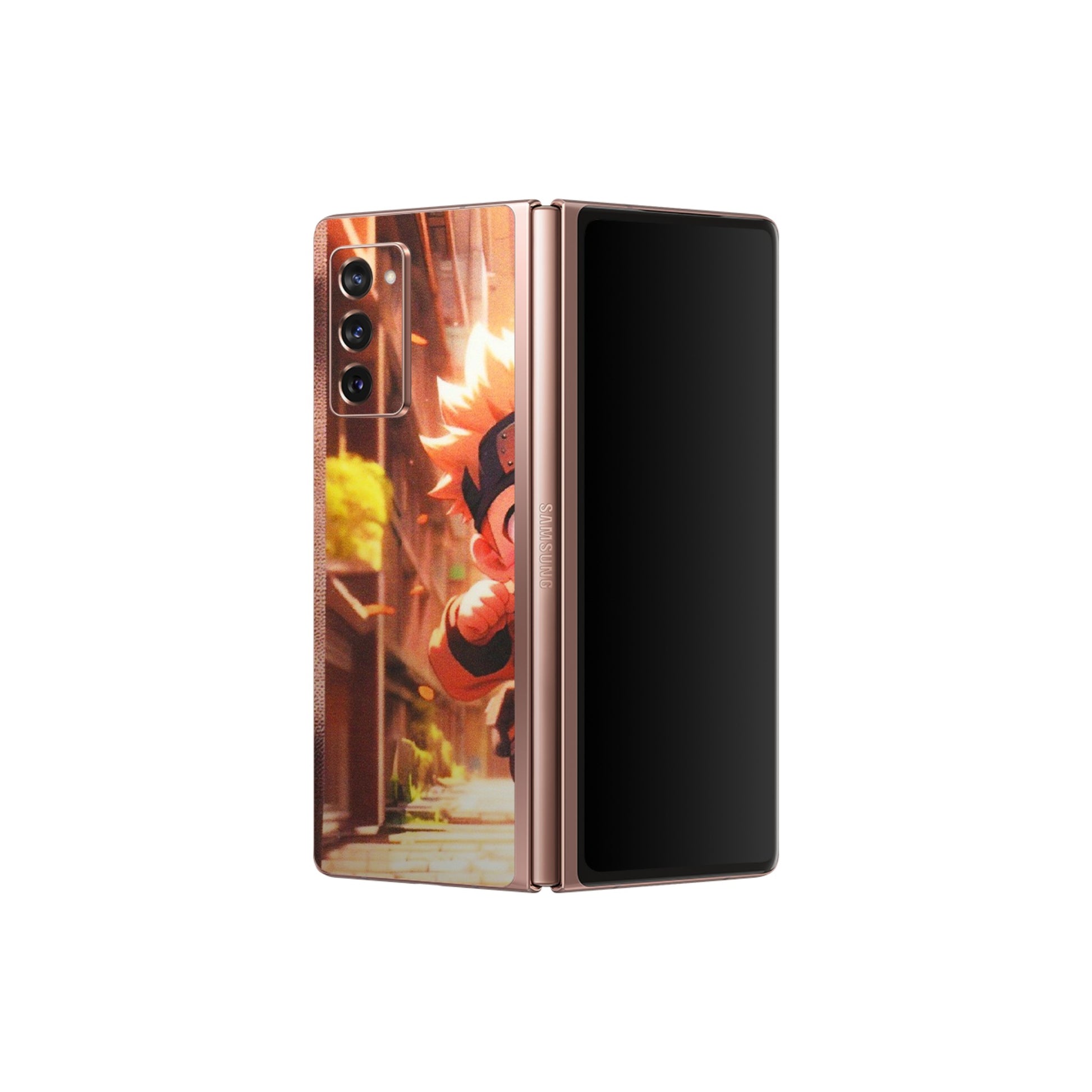 Samsung M/F/Note/Flip and C Phone Skins (All Models) - Naruto Cute Toon Running - Matte Finish (M-04) Samsung Galaxy Z Fold 2