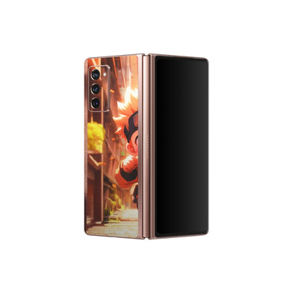 Samsung M/F/Note/Flip and C Phone Skins (All Models) - Naruto Cute Toon Running - Matte Finish (M-04) Samsung Galaxy Z Fold 2