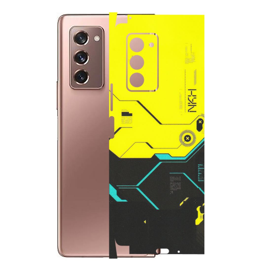 Samsung M/F/Note/Flip and C Phone Skins (All Models) - Black Yellow Technica - Matte Finish (M-53) Samsung Galaxy Z Fold 2