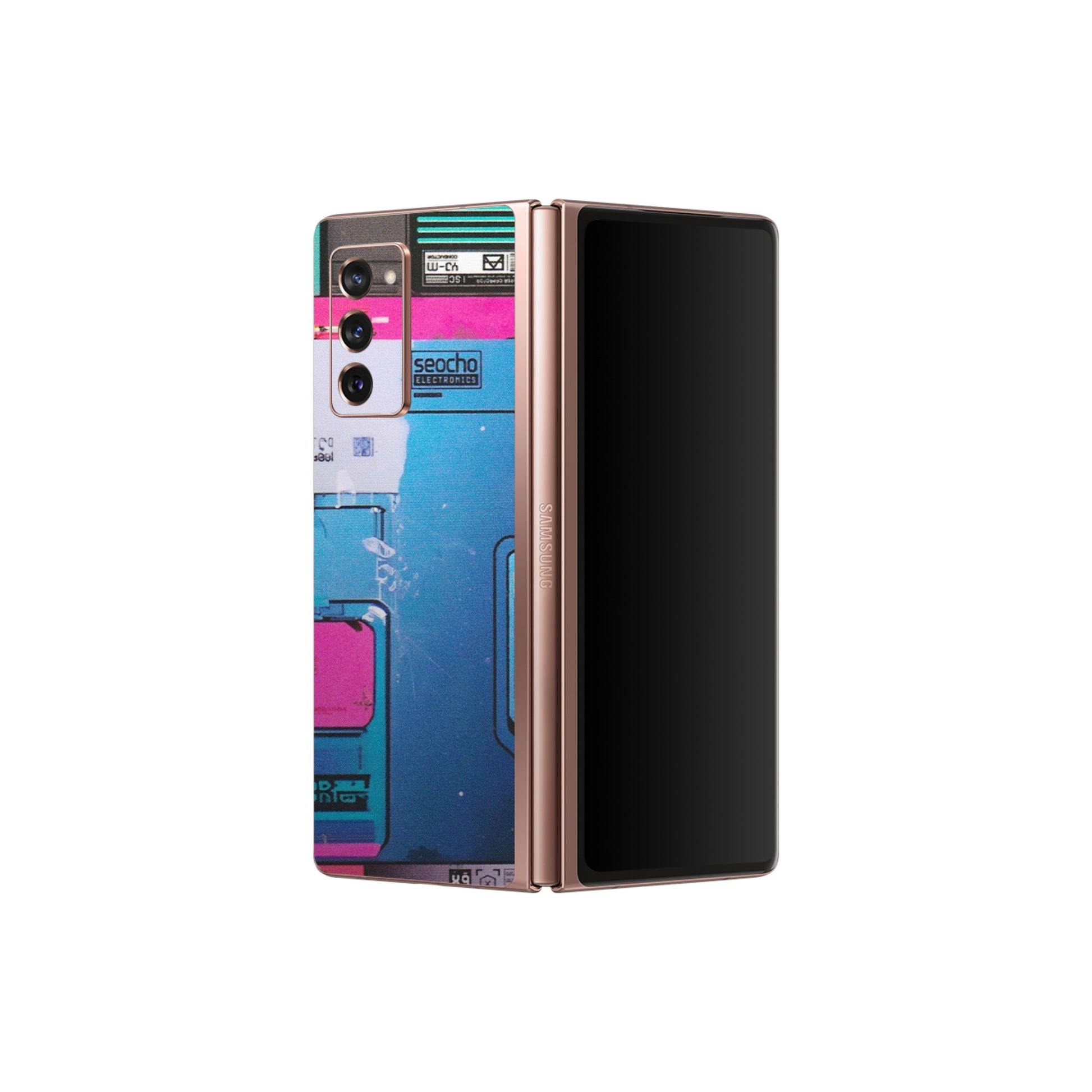 Samsung M/F/Note/Flip and C Phone Skins (All Models) - Colourfull Motherboard Internals - Matte Finish (M-55) Samsung Galaxy Z Fold 2