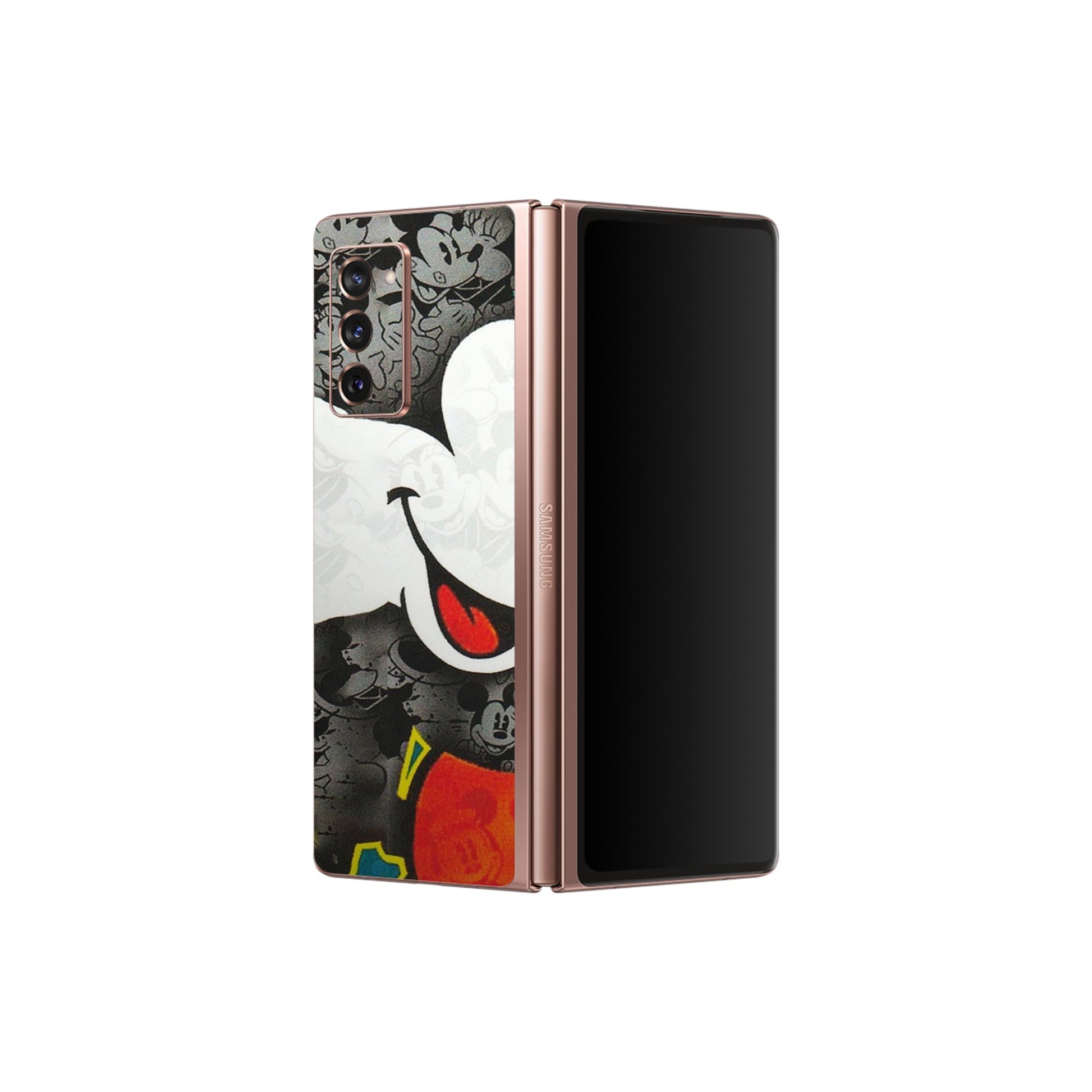 Samsung M/F/Note/Flip and C Phone Skins (All Models) - Multiple Mickey With Colourful Texture - Matte Finish (M-84) Samsung Galaxy Z Fold 2