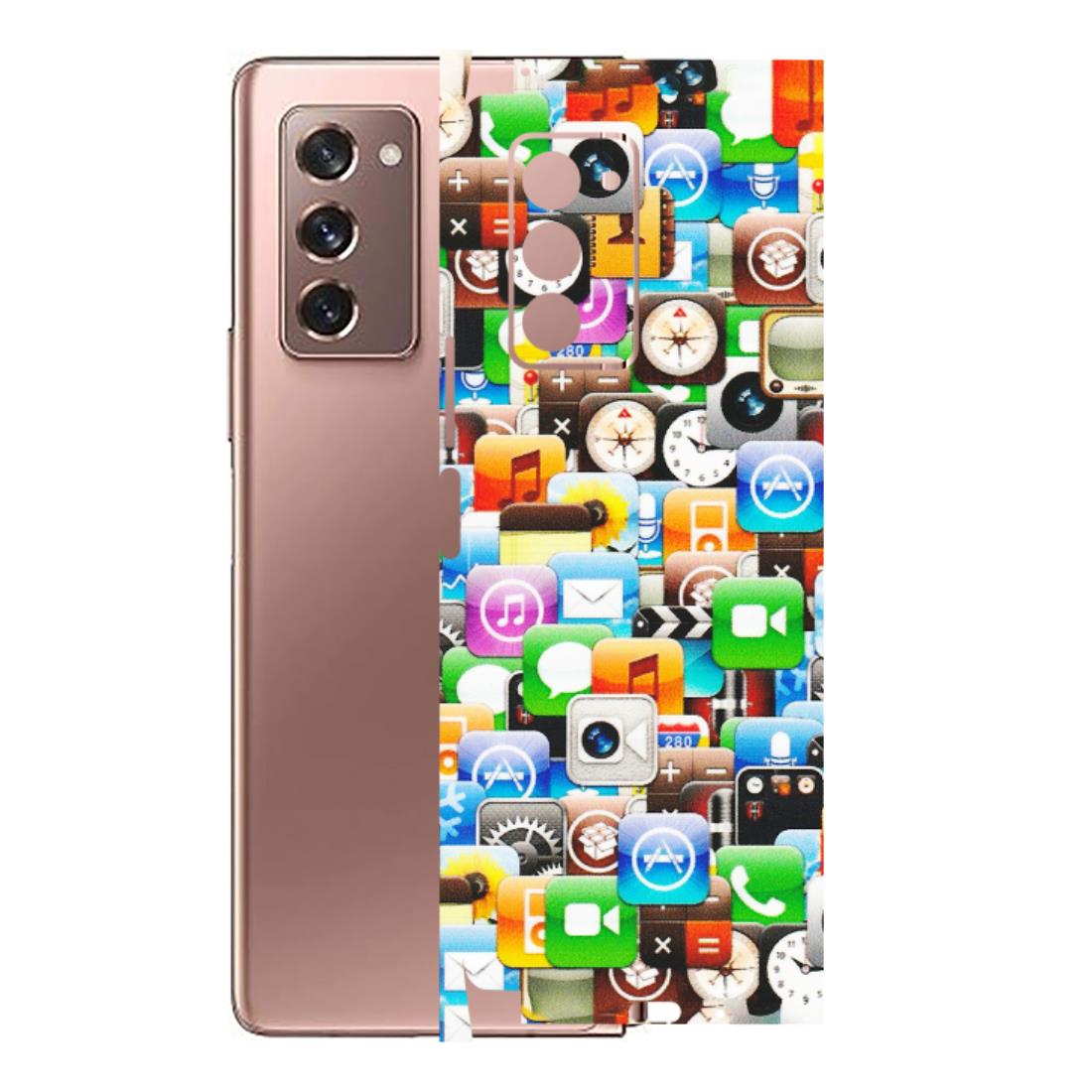 Samsung M/F/Note/Flip and C Phone Skins (All Models) - All Apple Icons - Matte Finish (M-93) Samsung Galaxy Z Fold 2