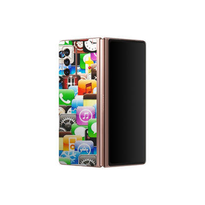 Samsung M/F/Note/Flip and C Phone Skins (All Models) - All Apple Icons - Matte Finish (M-93) Samsung Galaxy Z Fold 2