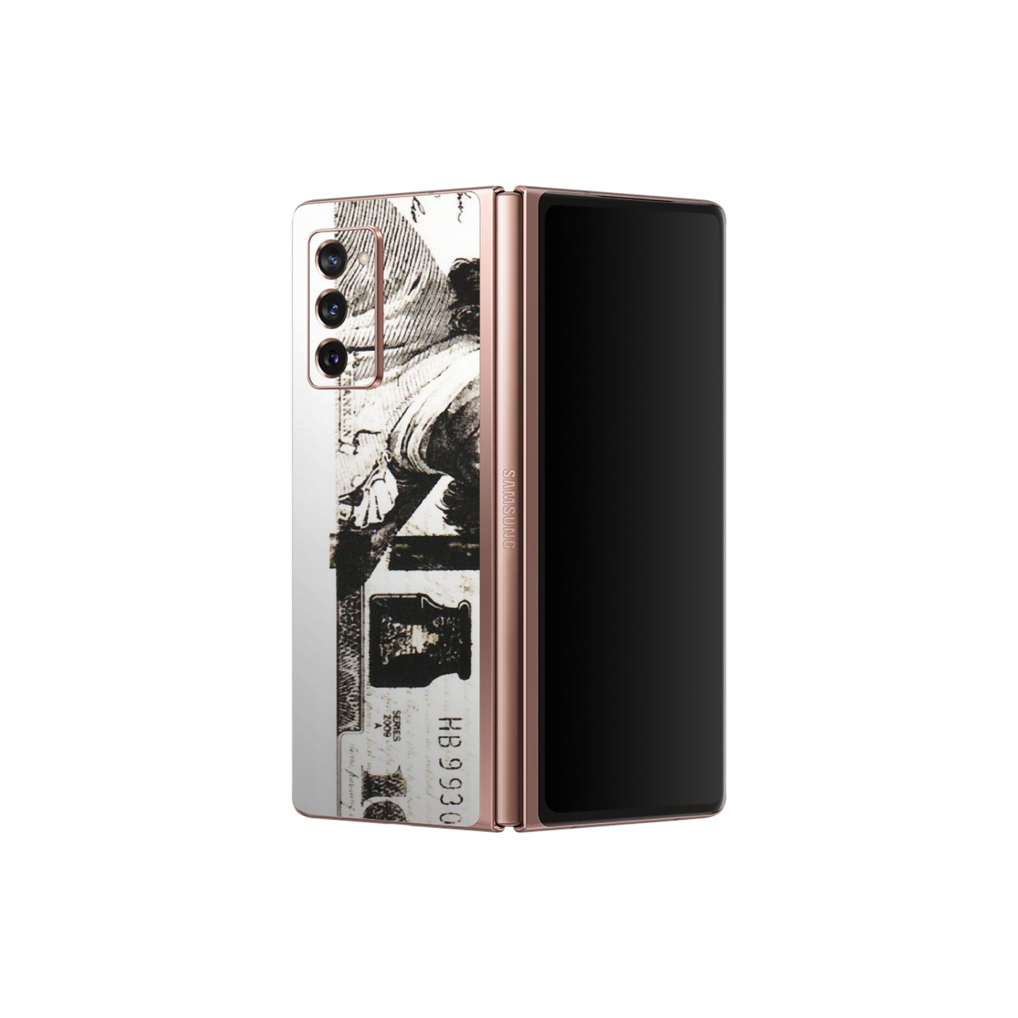 Samsung M/F/Note/Flip and C Phone Skins (All Models) - 100 Dollar Currency - Transparent Finish (T-01) Samsung Galaxy Z Fold 2