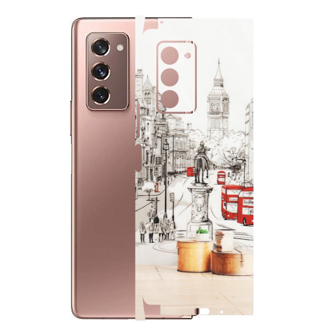 Samsung M/F/Note/Flip and C Phone Skins (All Models) - London Street - Transparent Finish (T-02) Samsung Galaxy Z Fold 2