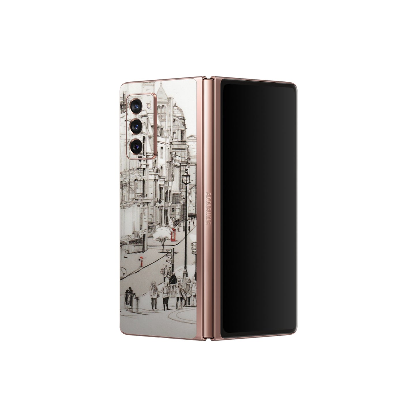 Samsung M/F/Note/Flip and C Phone Skins (All Models) - London Street - Transparent Finish (T-02) Samsung Galaxy Z Fold 2