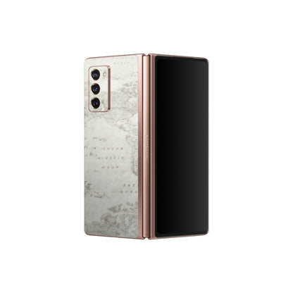 Samsung M/F/Note/Flip and C Phone Skins (All Models) - World Travel Map - Transparent Finish (T-04) Samsung Galaxy Z Fold 2