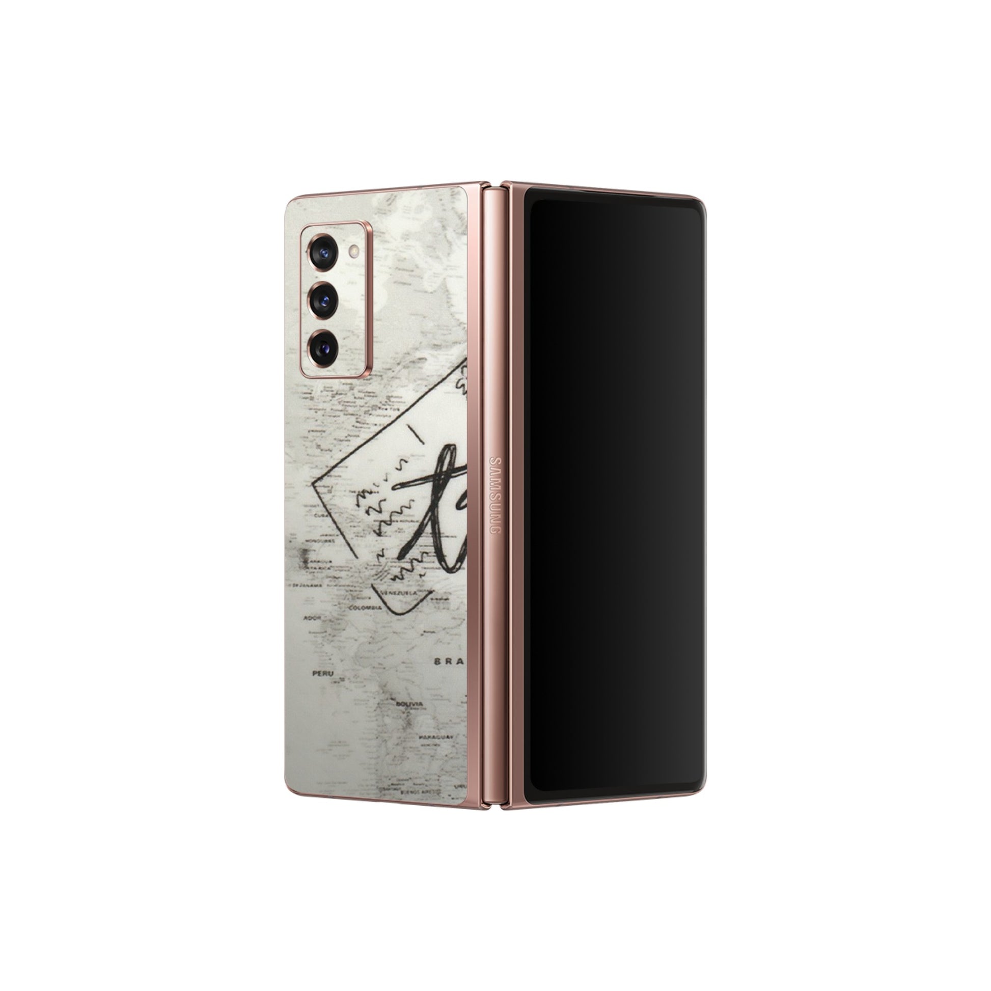 Samsung M/F/Note/Flip and C Phone Skins (All Models) - Travel Ticket - Transparent Finish (T-06) Samsung Galaxy Z Fold 2