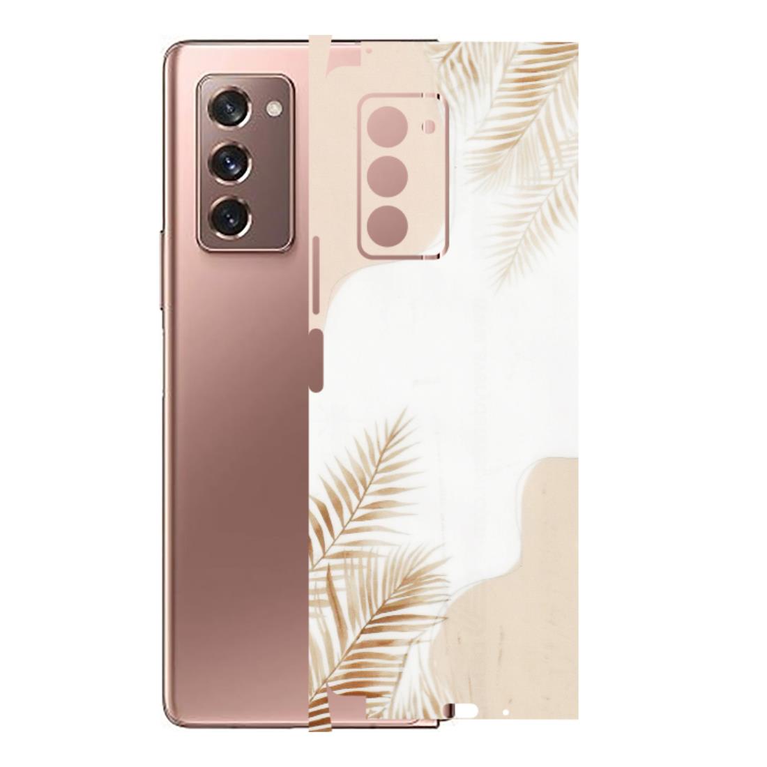 Samsung M/F/Note/Flip and C Phone Skins (All Models) - Gold Petals Abstract - Transparent Finish (T-08) Samsung Galaxy Z Fold 2