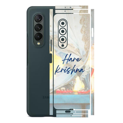 Samsung M/F/Note/Flip and C Phone Skins (All Models) - Hare Krishna - 3D Embossed Finish (L-03) Samsung Galaxy Z Fold 3