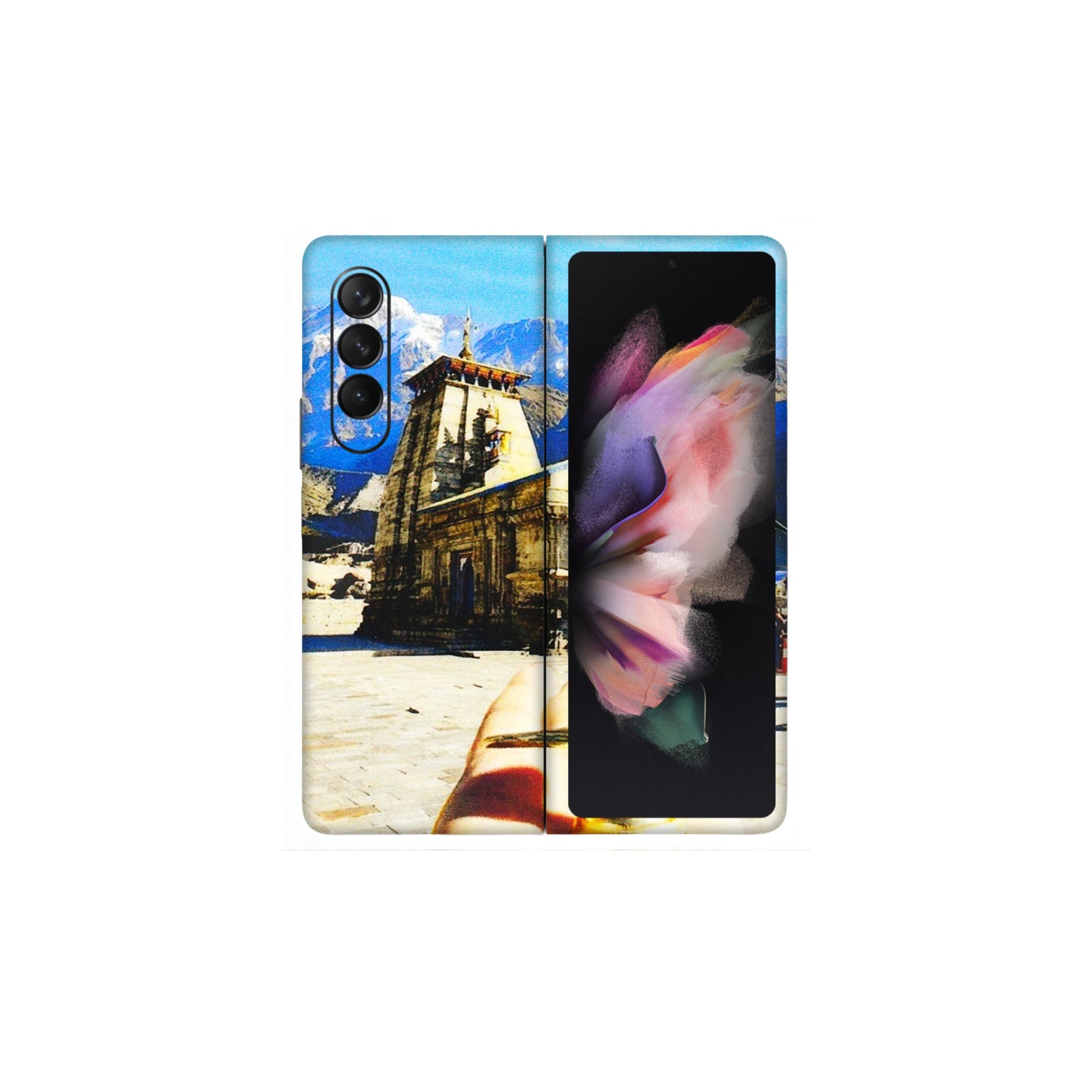 Samsung M/F/Note/Flip and C Phone Skins (All Models) - Beauty of Kedarnath - 3D Embossed Finish (L-108) Samsung Galaxy Z Fold 3