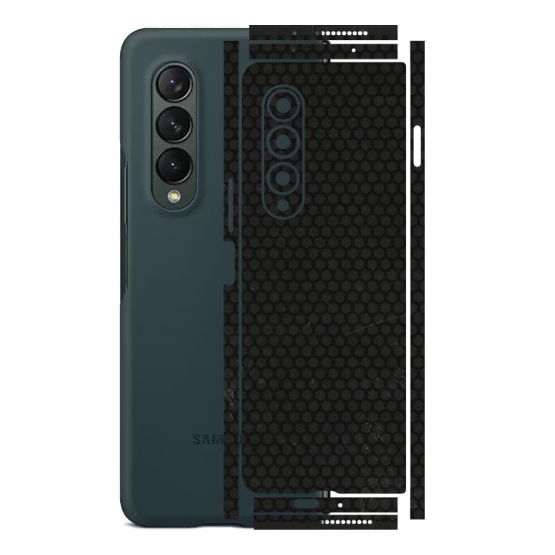 Samsung M/F/Note/Flip and C Phone Skins (All Models) - Black honeycomb - 3D Embossed Finish (L-114) Samsung Galaxy Z Fold 3