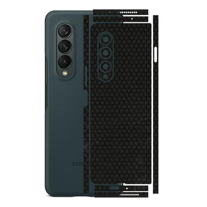 Samsung M/F/Note/Flip and C Phone Skins (All Models) - Black honeycomb - 3D Embossed Finish (L-114) Samsung Galaxy Z Fold 3