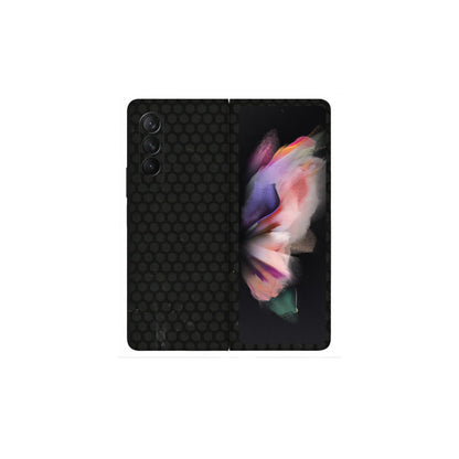 Samsung M/F/Note/Flip and C Phone Skins (All Models) - Black honeycomb - 3D Embossed Finish (L-114) Samsung Galaxy Z Fold 3