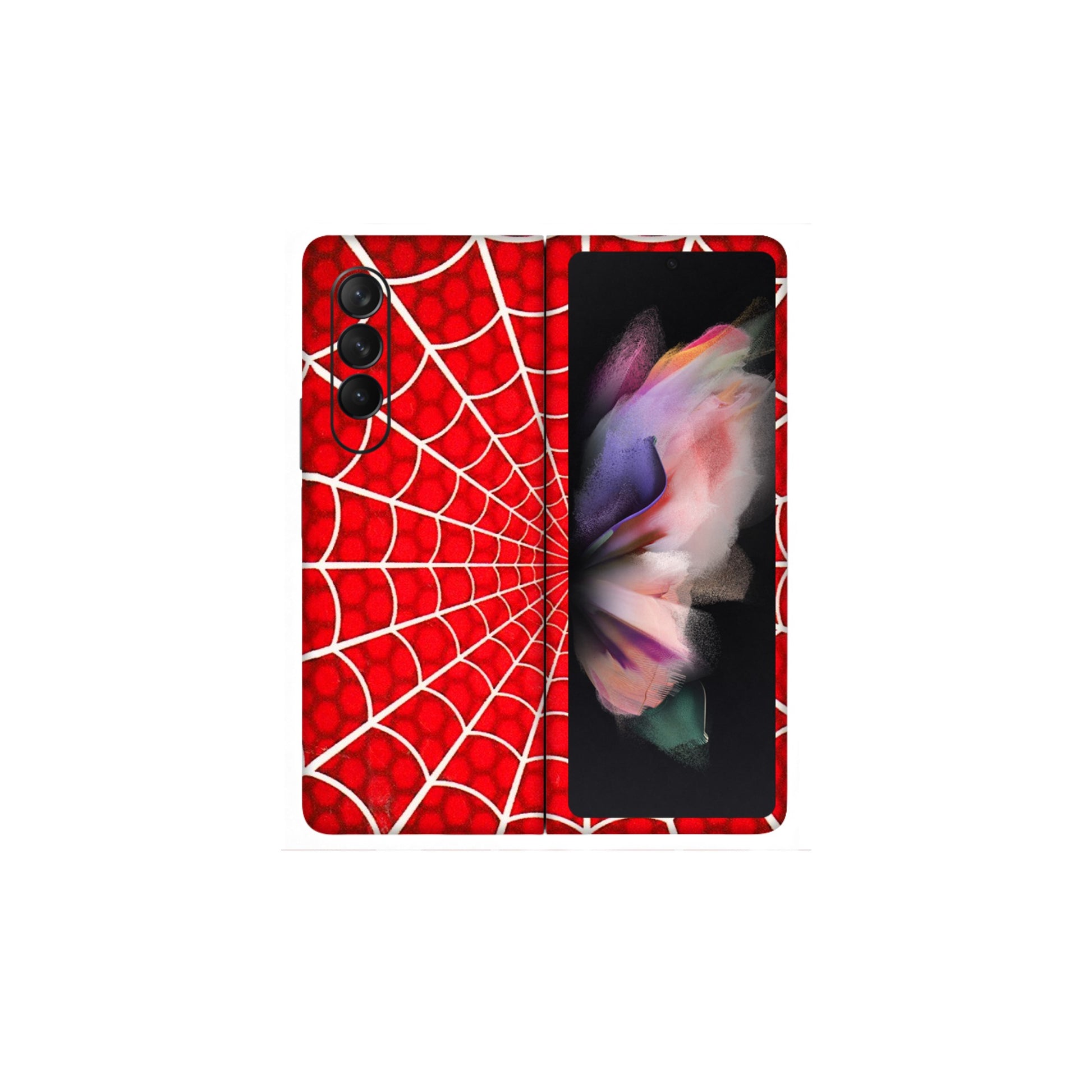Samsung M/F/Note/Flip and C Phone Skins (All Models) - Classic Spidey Web - 3D Embossed Finish (L-115) Samsung Galaxy Z Fold 3