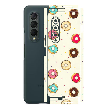 Samsung M/F/Note/Flip and C Phone Skins (All Models) - Mini Donuts Doodle Art - 3D Embossed Finish (L-122) Samsung Galaxy Z Fold 3