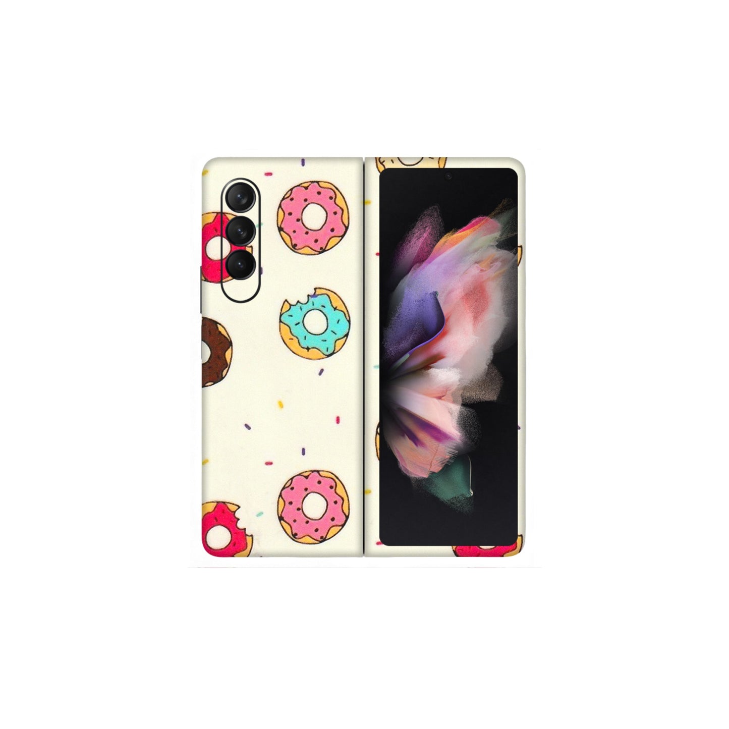 Samsung M/F/Note/Flip and C Phone Skins (All Models) - Mini Donuts Doodle Art - 3D Embossed Finish (L-122) Samsung Galaxy Z Fold 3