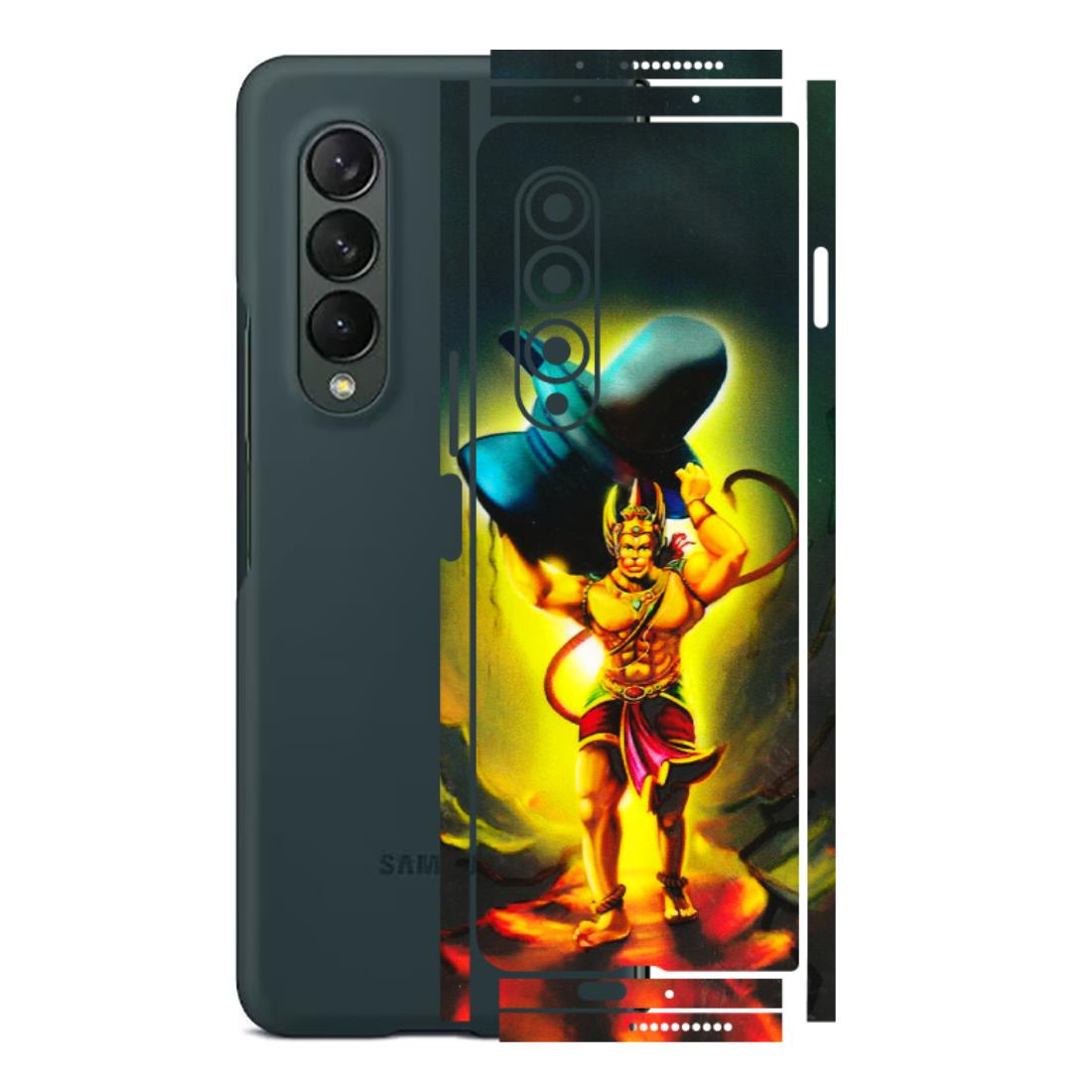 Samsung M/F/Note/Flip and C Phone Skins (All Models) - Hanuman Ji - 3D Embossed Finish (L-128) Samsung Galaxy Z Fold 3