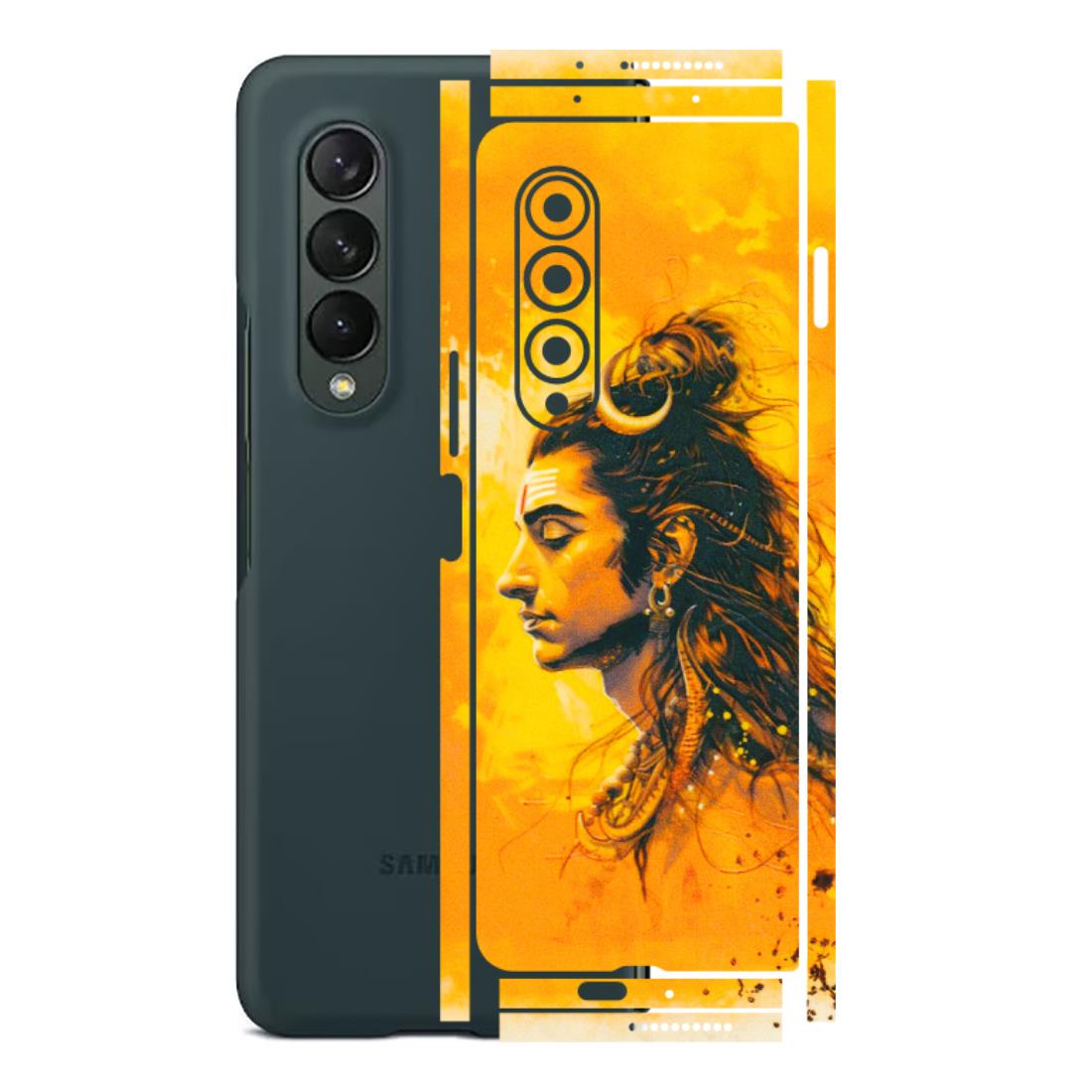 Samsung M/F/Note/Flip and C Phone Skins (All Models) - Shiv Shakti - 3D Embossed Finish (L-14) Samsung Galaxy Z Fold 3