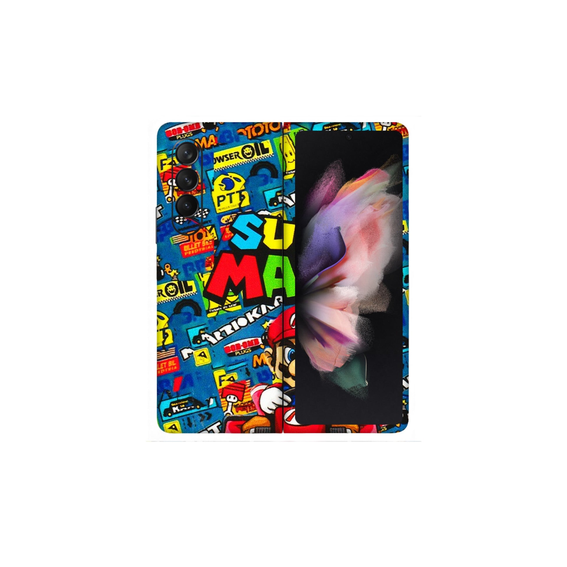 Samsung M/F/Note/Flip and C Phone Skins (All Models) - Super Mario Kart - 3D Embossed Finish (L-140) Samsung Galaxy Z Fold 3