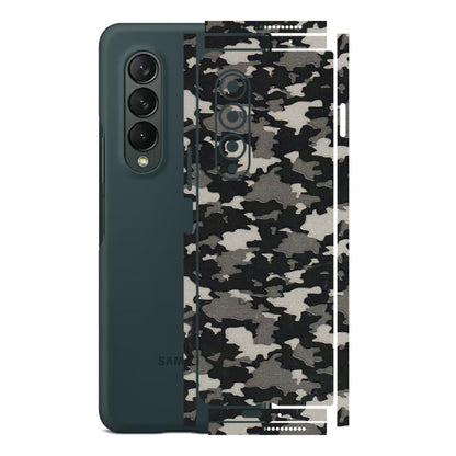 Samsung M/F/Note/Flip and C Phone Skins (All Models) - Black/Grey Camoflaunge - 3D Embossed Finish (L-142) Samsung Galaxy Z Fold 3