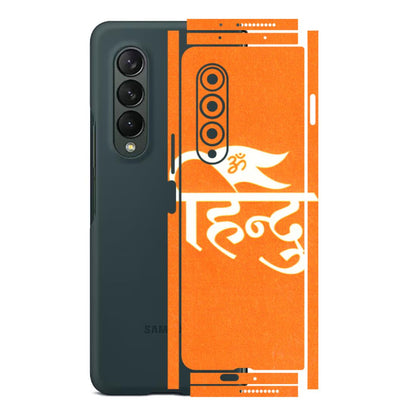 Samsung M/F/Note/Flip and C Phone Skins (All Models) - Hindu Kesari - 3D Embossed Finish (L-154) Samsung Galaxy Z Fold 3