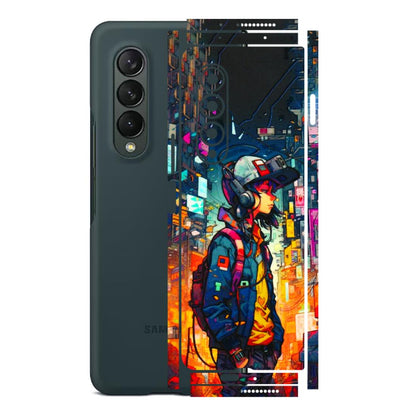 Samsung M/F/Note/Flip and C Phone Skins (All Models) - Street Anime Guy - 3D Embossed Finish (L-158) Samsung Galaxy Z Fold 3