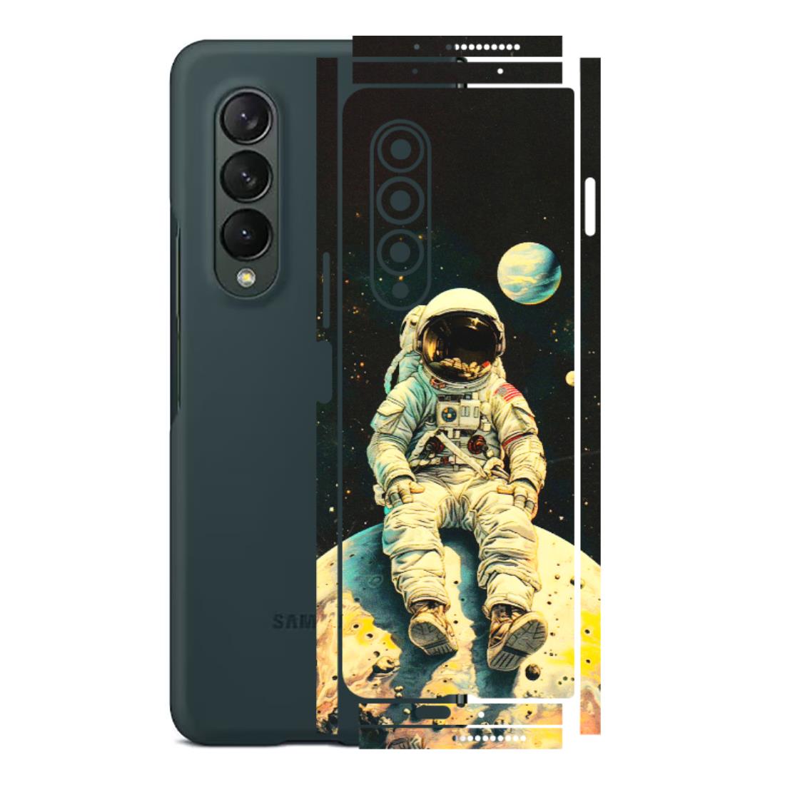 Samsung M/F/Note/Flip and C Phone Skins (All Models) - Astronaut in Space - 3D Embossed Finish (L-16) Samsung Galaxy Z Fold 3