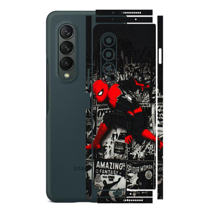 Samsung M/F/Note/Flip and C Phone Skins (All Models) - SpiderMan New - 3D Embossed Finish (L-162) Samsung Galaxy Z Fold 3