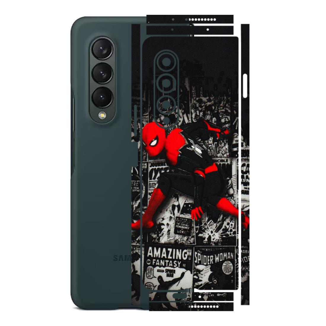Samsung M/F/Note/Flip and C Phone Skins (All Models) - SpiderMan New - 3D Embossed Finish (L-162) Samsung Galaxy Z Fold 3