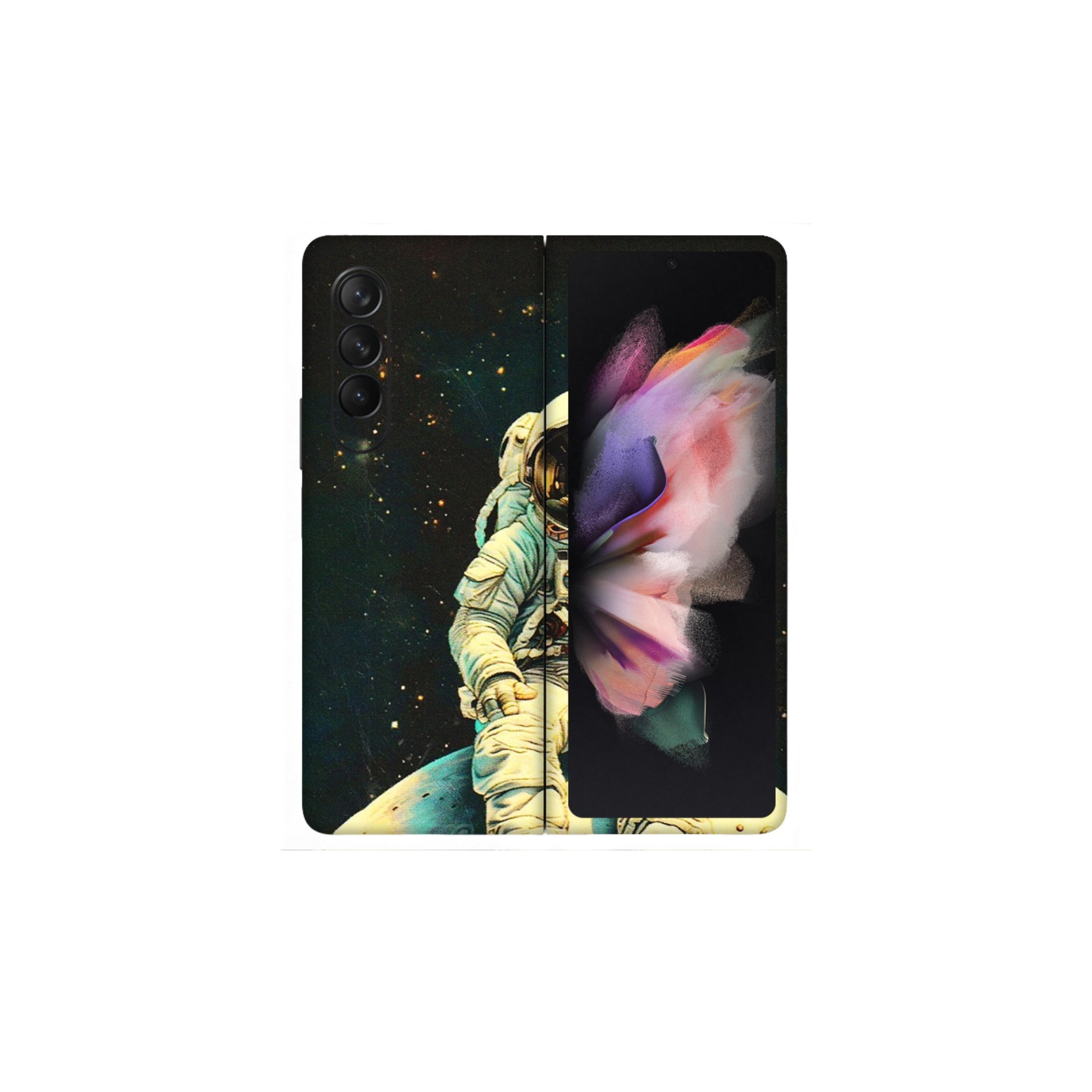 Samsung M/F/Note/Flip and C Phone Skins (All Models) - Astronaut in Space - 3D Embossed Finish (L-16) Samsung Galaxy Z Fold 3