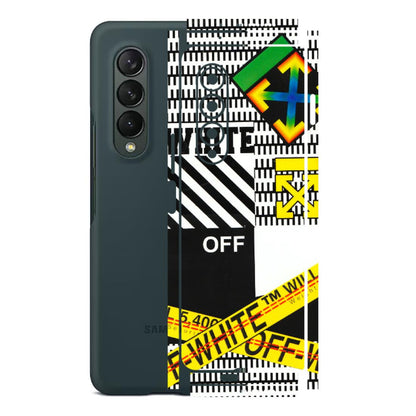 Samsung M/F/Note/Flip and C Phone Skins (All Models) - White Off Abstract - 3D Embossed Finish (L-172) Samsung Galaxy Z Fold 3