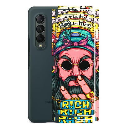 Samsung M/F/Note/Flip and C Phone Skins (All Models) - Battle King Dude Face - 3D Embossed Finish (L-178) Samsung Galaxy Z Fold 3