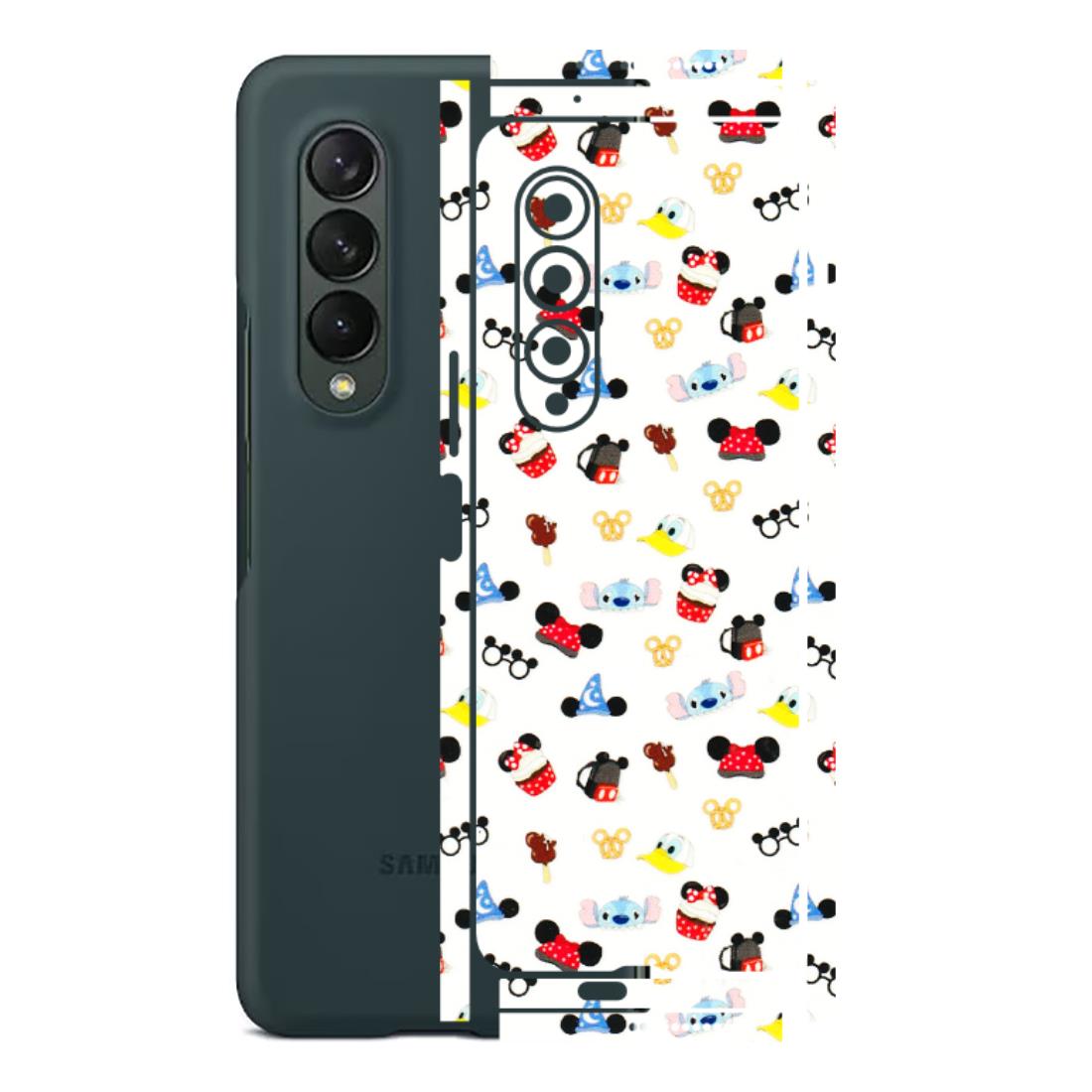 Samsung M/F/Note/Flip and C Phone Skins (All Models) - Minnie Mouse & Donald Doodles s - 3D Embossed Finish (L-194) Samsung Galaxy Z Fold 3