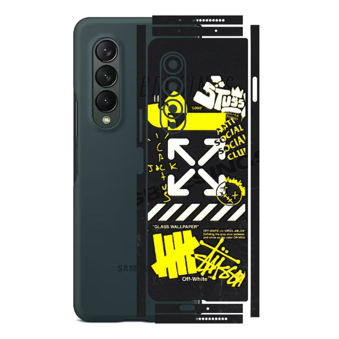 Samsung M/F/Note/Flip and C Phone Skins (All Models) - Anti Social Graffiti - 3D Embossed Finish (L-198) Samsung Galaxy Z Fold 3