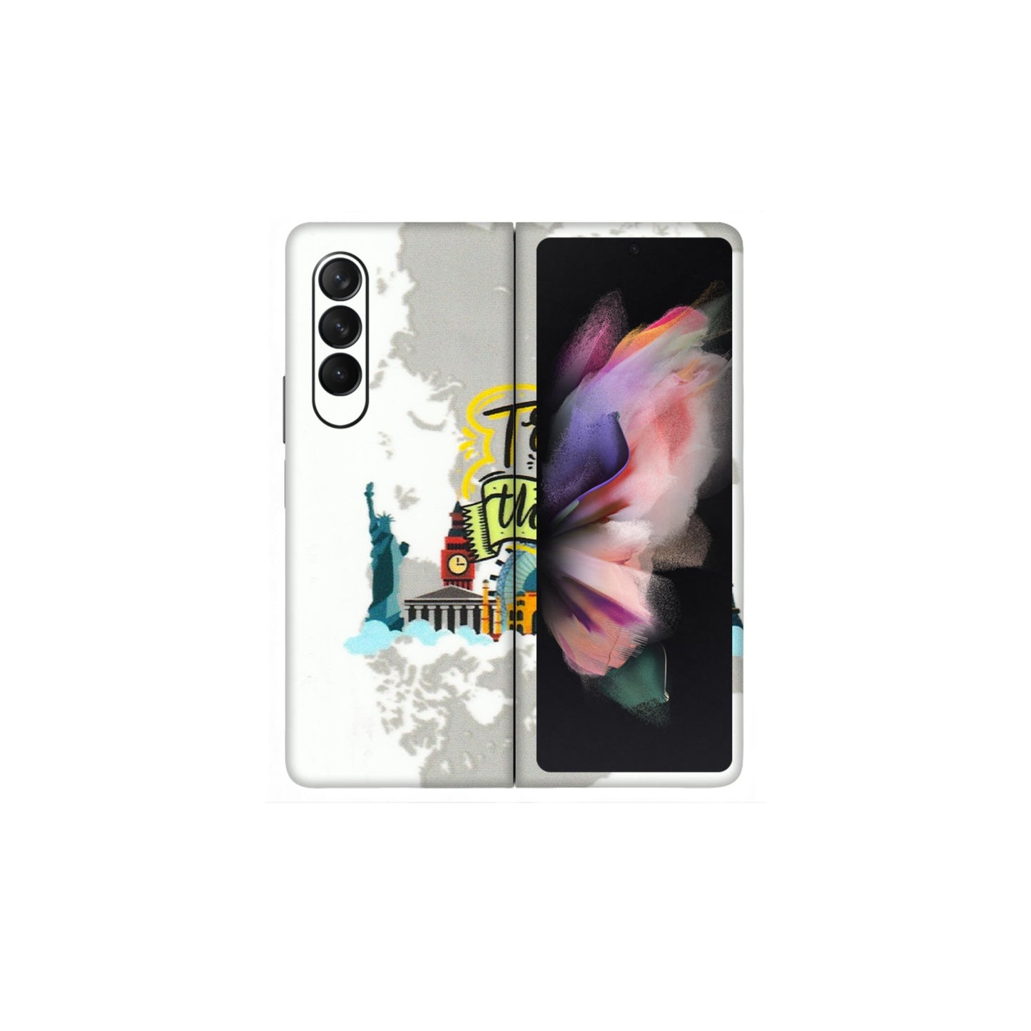 Samsung M/F/Note/Flip and C Phone Skins (All Models) - Travel Therapy - 3D Embossed Finish (L-199) Samsung Galaxy Z Fold 3