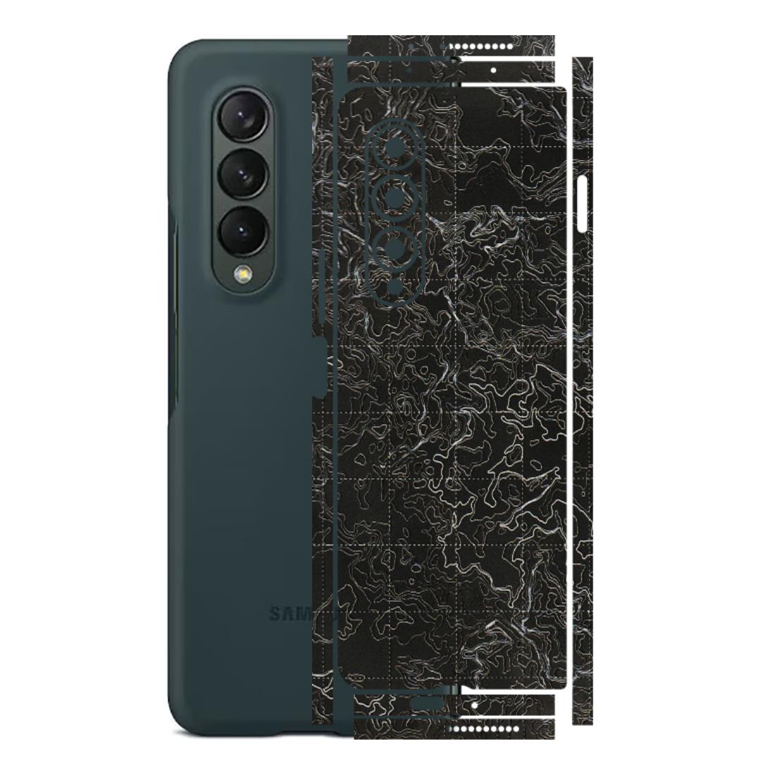 Samsung M/F/Note/Flip and C Phone Skins (All Models) - Black map Texture - 3D Embossed Finish (L-201) Samsung Galaxy Z Fold 3