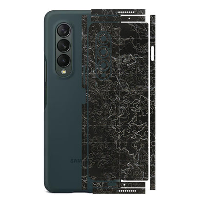 Samsung M/F/Note/Flip and C Phone Skins (All Models) - Black map Texture - 3D Embossed Finish (L-201) Samsung Galaxy Z Fold 3