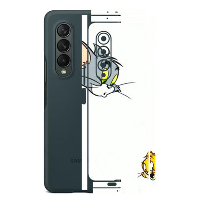 Samsung M/F/Note/Flip and C Phone Skins (All Models) - Cute Tom And Jerry - 3D Embossed Finish (L-220) Samsung Galaxy Z Fold 3